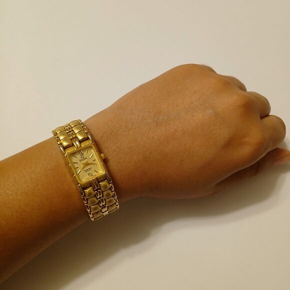 Vtg Elgin Diamond Elegant Gold Tone Quartz Bracelet Watch EM846 Japan Movt READ - Picture 4 of 16